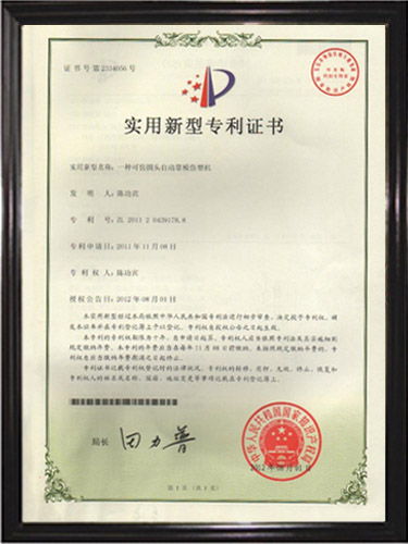 A certificate for an automatic machine that can imitate round-head patterns
