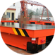 Trackless electric flat car