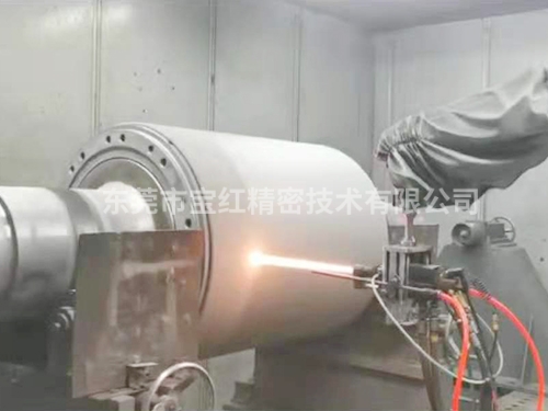Roller spraying tungsten carbide treatment