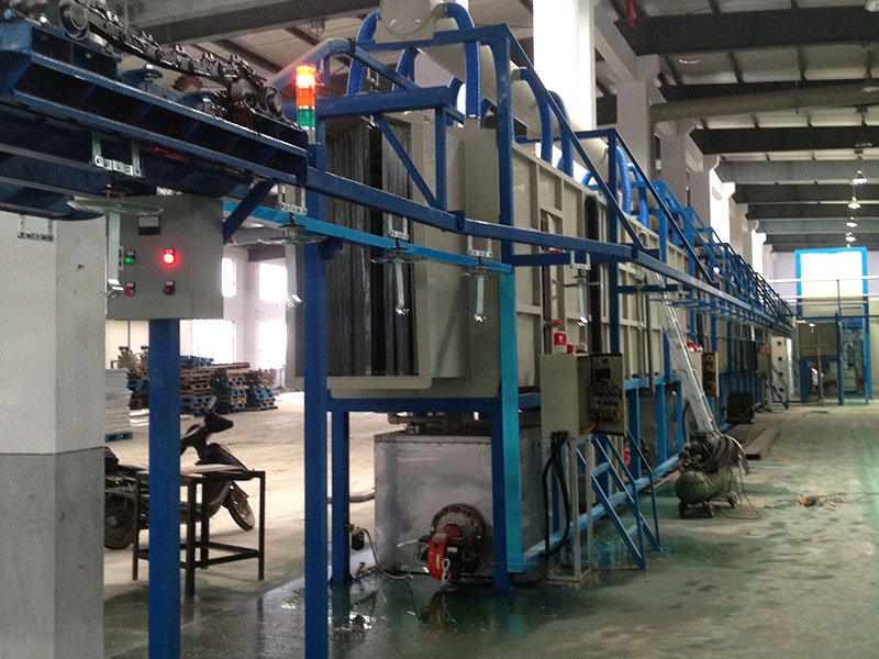 Two process types of hardware spraying line