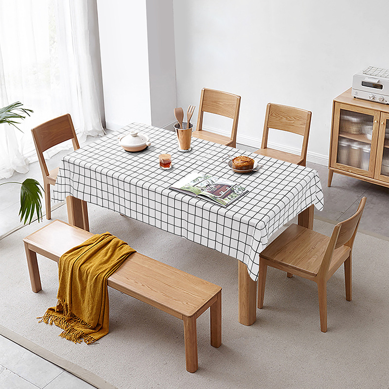 Minimalist Plaid Square Tablecloth