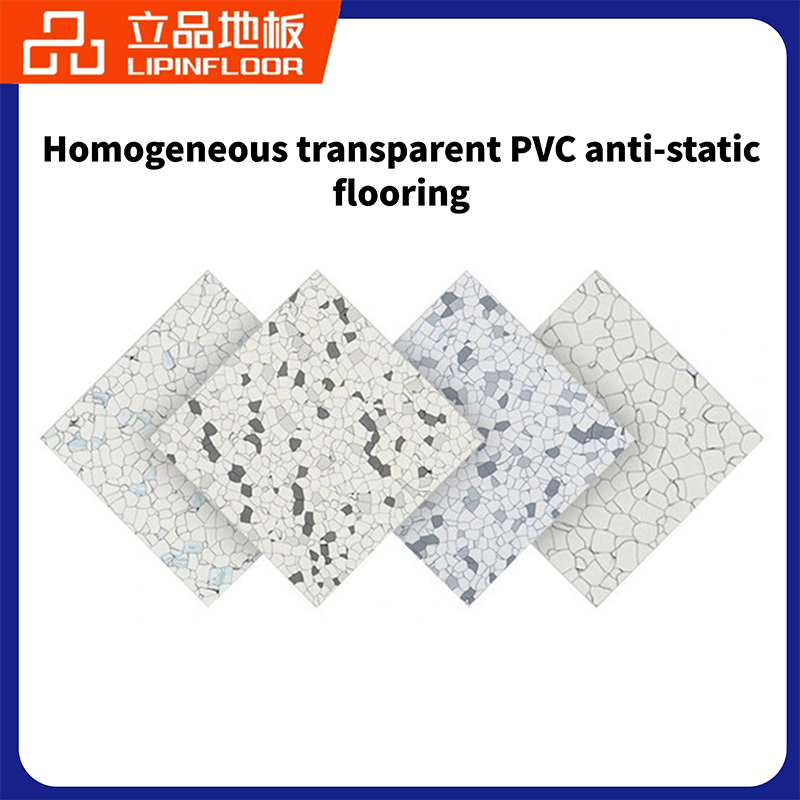 Homogeneous and transparent PVC anti-static floor