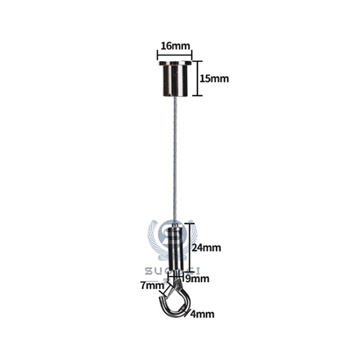 What material is used for the hanging wire of the long strip lamp